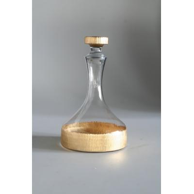 Glass decanter with gold decal