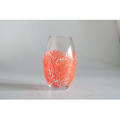 Coral glass vase